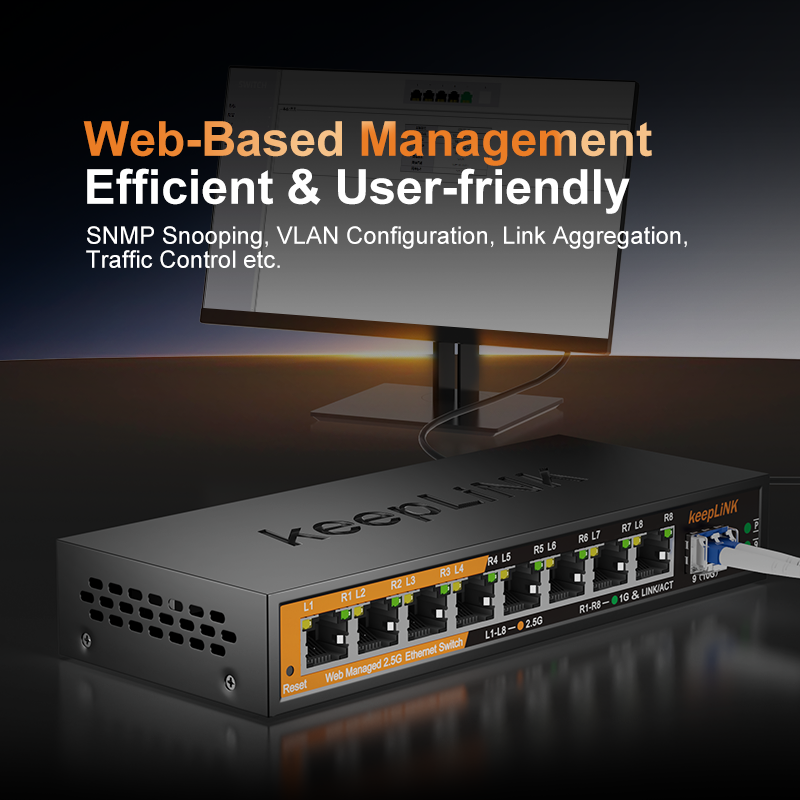 KeepLiNK KP-9000-9XHML-X 2.5Gb - Sfp+ 10G Managed Switch 8 Port ulasan dan harga