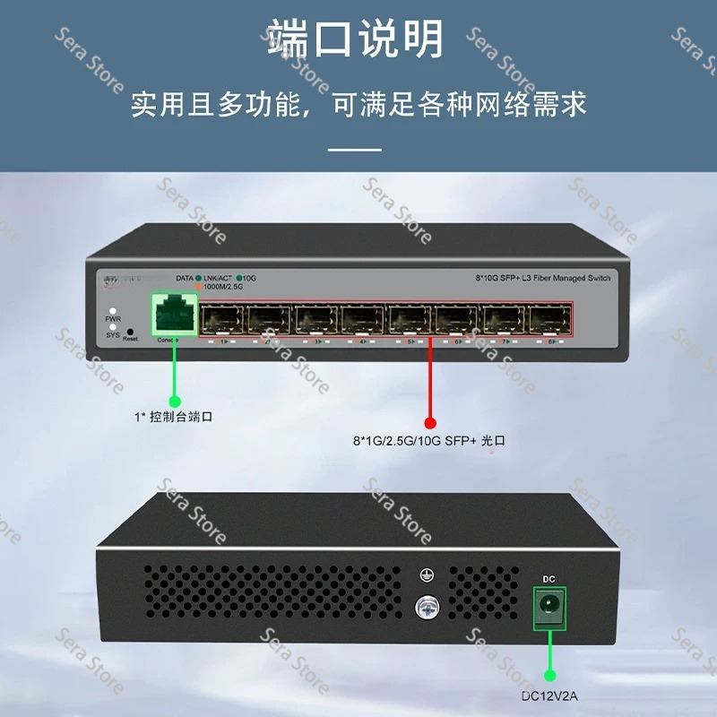 8 Ports Full 10 Gigabit Ethern - Sfp+ 10G Managed Switch 8 Port ulasan dan harga